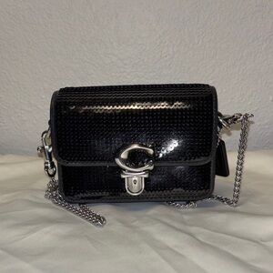 Coach Black Crossbody Bag with Silver Accents